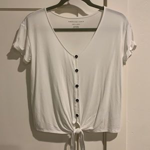 White American Eagle Crop Top